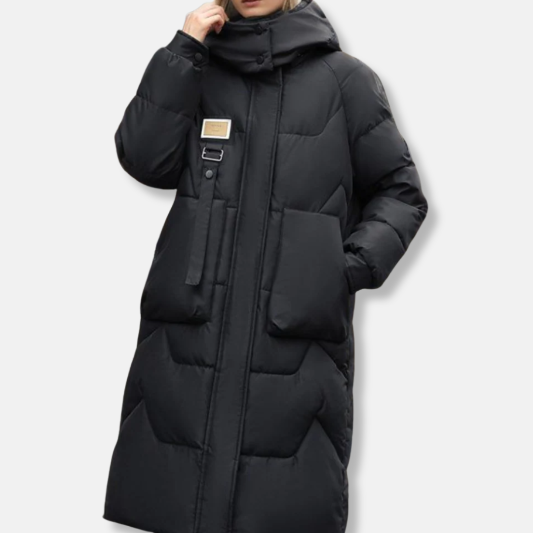 Rose Oversized Long Puffer Coat | Quilted Long Puffer Coat