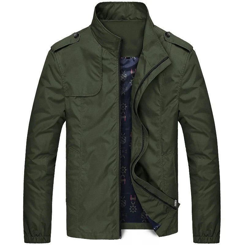 Men's Cargo Jacket – Regular Fit – Lightweight and Durable – High Collar – Flap Pockets