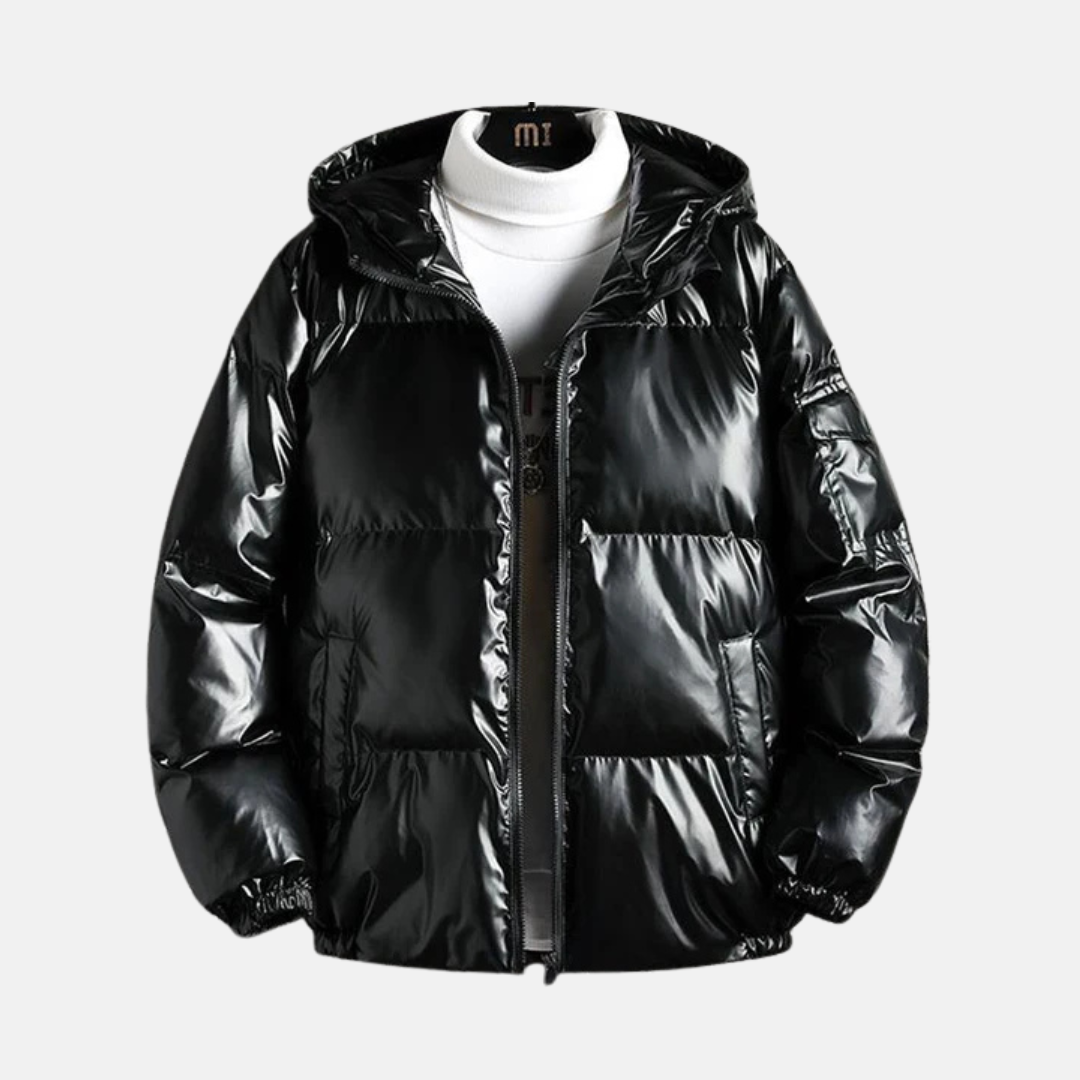 Men’s Puffer Coat – Hooded – Oversized Fit – Quilted – Water-Resistant – Zip Closure