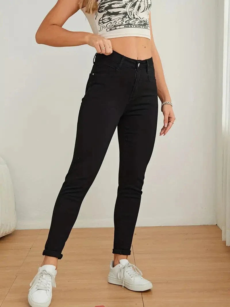 Women's Skinny Jeans - High Waist - Tight Fit - Comfortable Stretch Denim