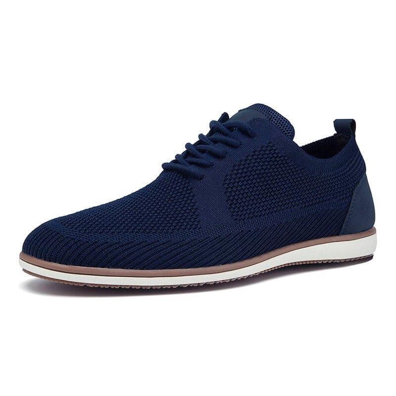 Herresko Sneakers – Pustende Strikket Overdel – Komfortabel Gummisåle – Snøring
