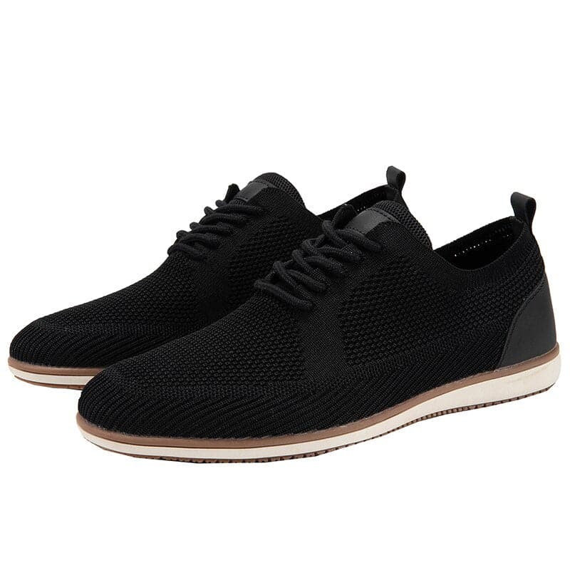 Herresko Sneakers – Pustende Strikket Overdel – Komfortabel Gummisåle – Snøring
