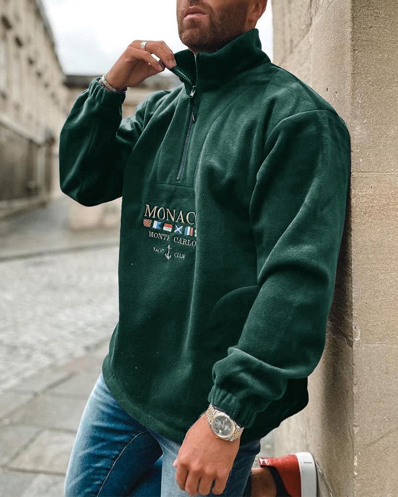 Men's Fleece Sweater - Quarter Zip - Relaxed Fit - Soft and Warm