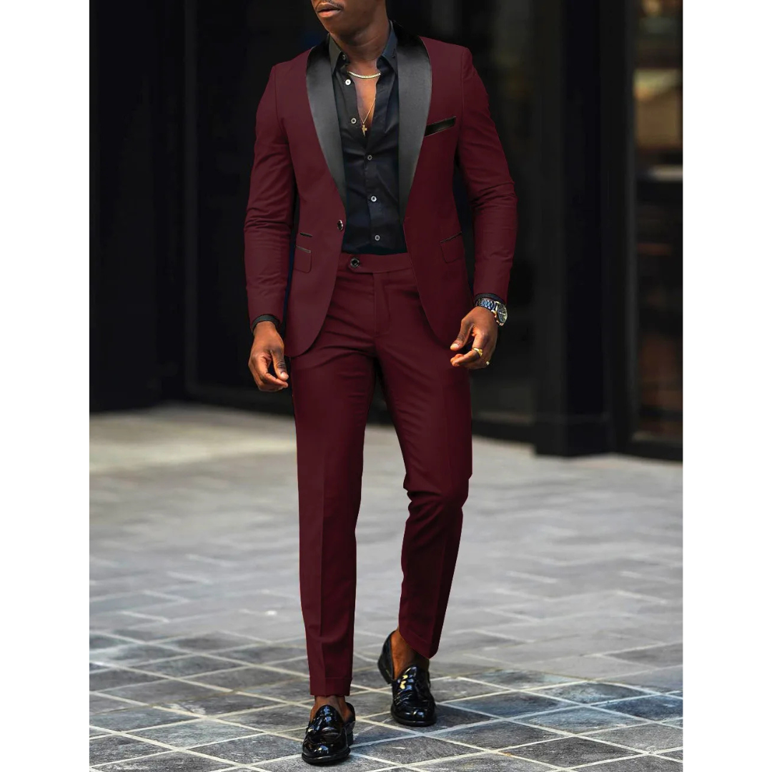 Men's Suit – Slim Fit – Satin Shawl Collar – Two-Piece Formal Set