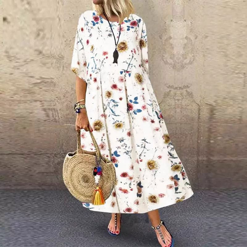 Josiane - Elegant floral maxi dress