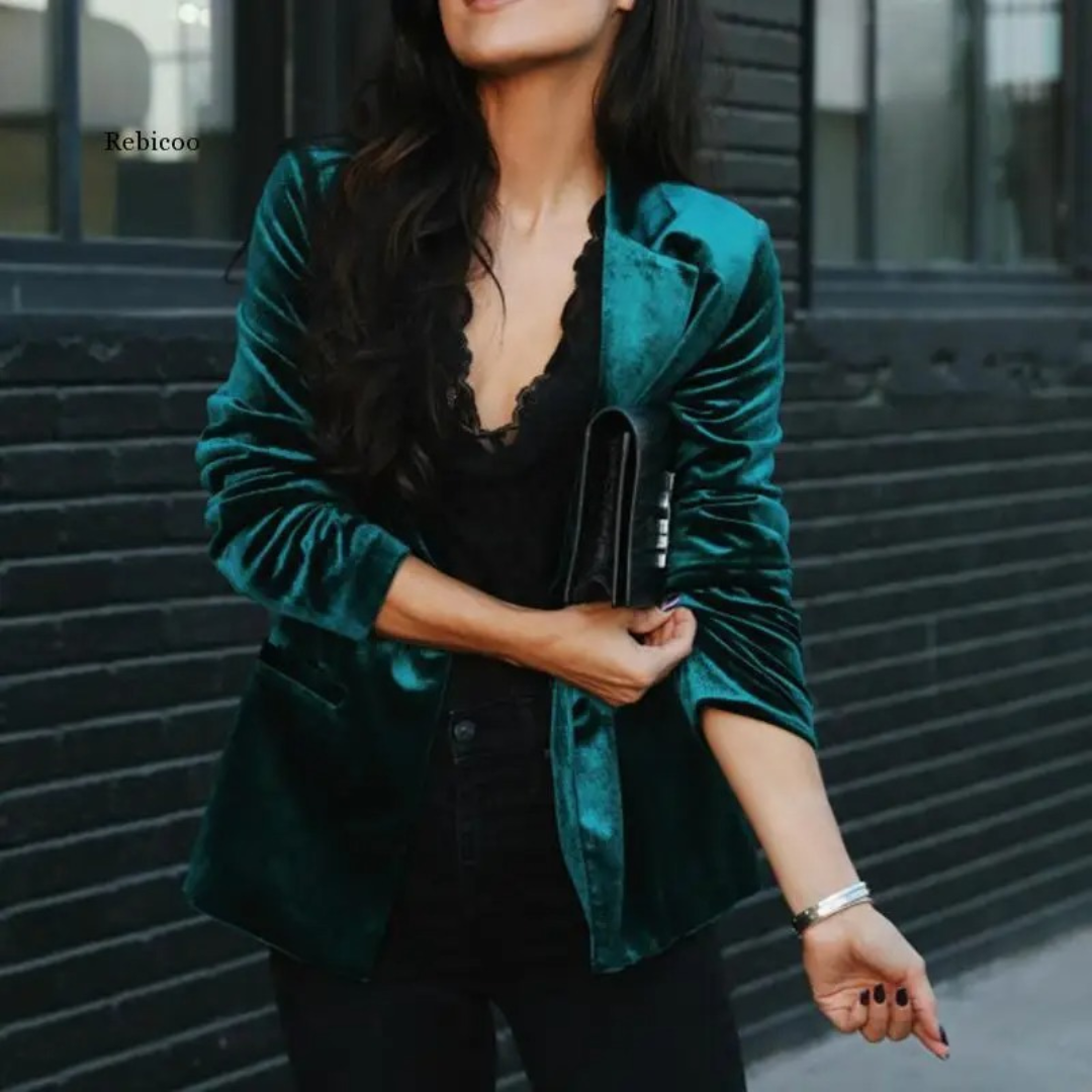 Women's Blazer – Luxurious Fabric – Relaxed Fit – Single-Breasted – Elegant Layered Garment