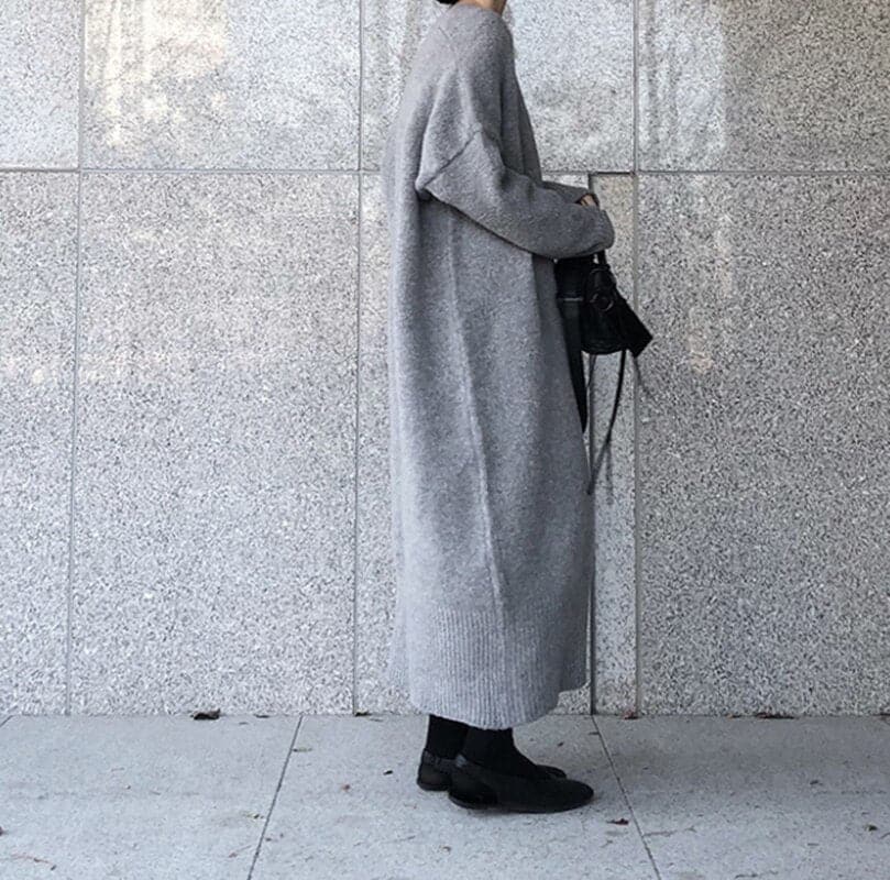 Women's Long Cardigan - Oversized Fit - Open Front - Soft and Comfortable