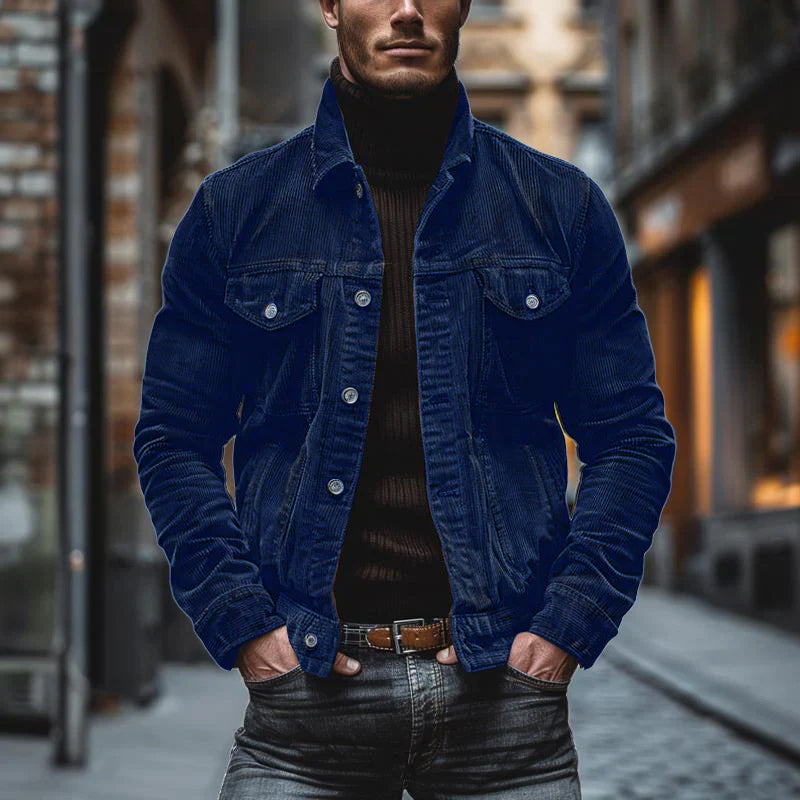 Men's Jacket – Structured Fit – Corduroy – Classic Cut – Button Front
