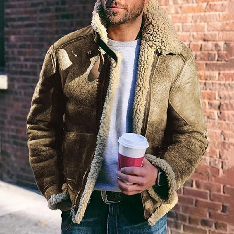 Harper - Warm winter leather jacket in rugged style