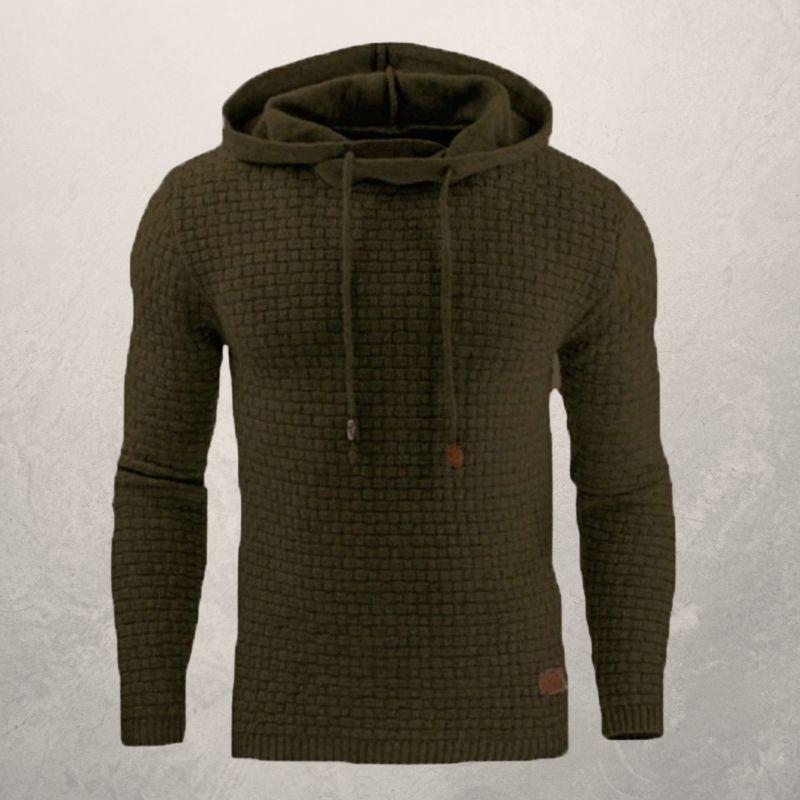 Matteo Slim Fit Hooded Sweater | Basketweave Knit Hooded Sweater