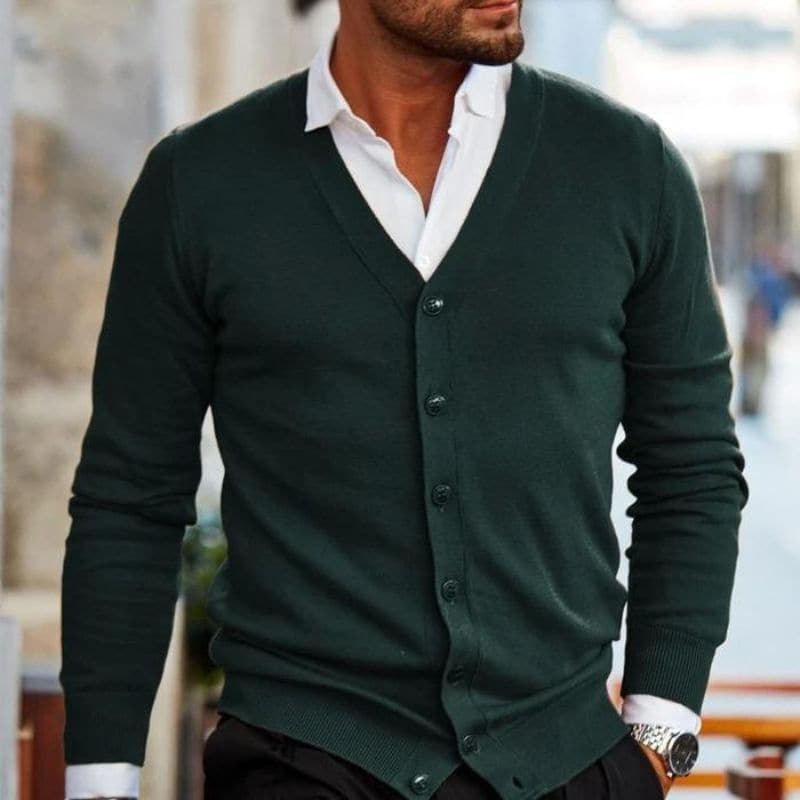 Jacques - Fashionable business cardigan with button placket