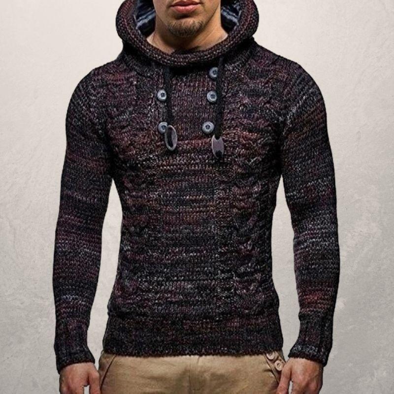 Adam Wool Cable Knit Hooded Sweater | Slim Fit Sweater