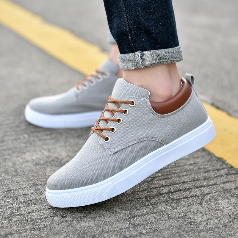 Herresneakers - Pustende Canvas - Gummisåle - Lav Topp - Komfortabel Hverdagssko