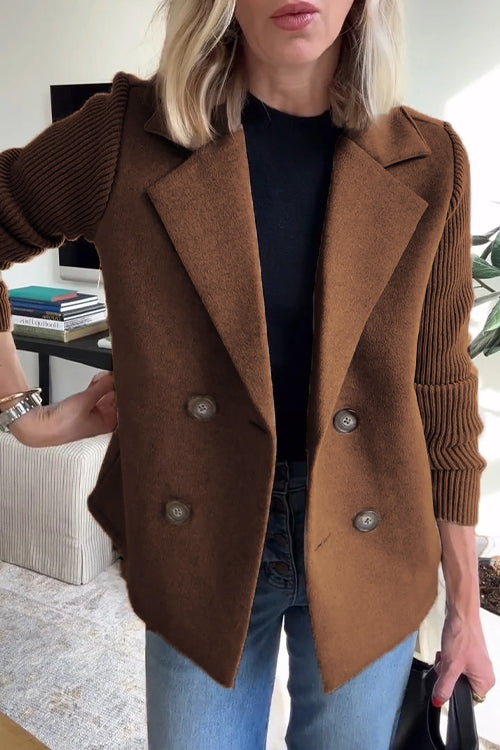 Women's Blazer – Tailored Fit – Double-Breasted – Soft Structure – Ribbed Sleeves