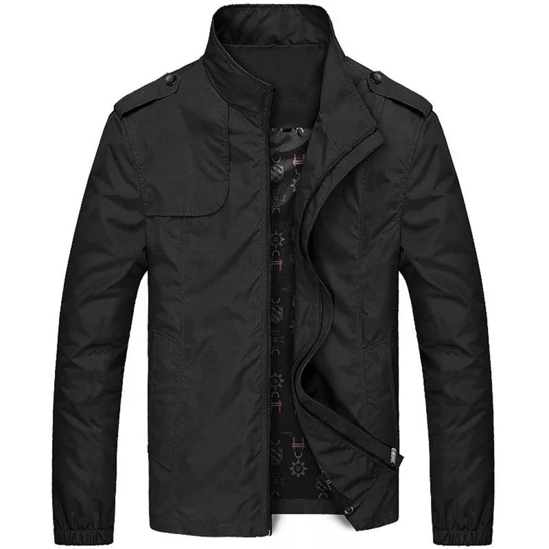 Men's Cargo Jacket – Regular Fit – Lightweight and Durable – High Collar – Flap Pockets
