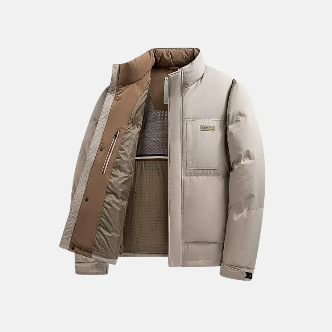 Men’s Jacket - Regular Fit - Hip Length - Stand Collar - Full Zip Closure