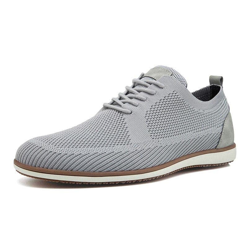 Herresko Sneakers – Pustende Strikket Overdel – Komfortabel Gummisåle – Snøring