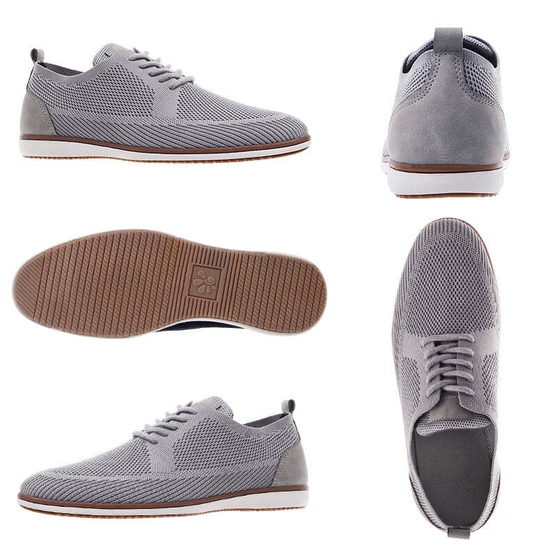 Herresko Sneakers – Pustende Strikket Overdel – Komfortabel Gummisåle – Snøring
