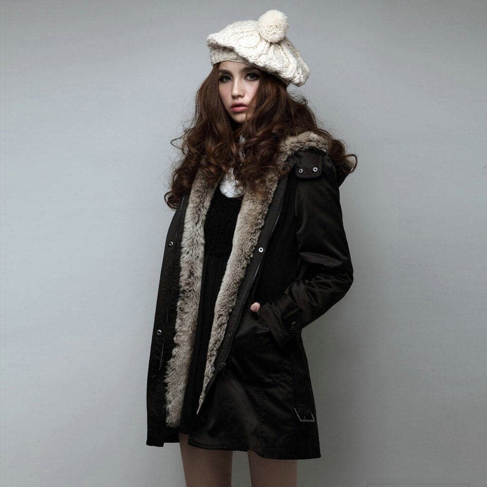 Gabriella Faux Fur Lined Parka | Hooded Mid-Thigh Parka