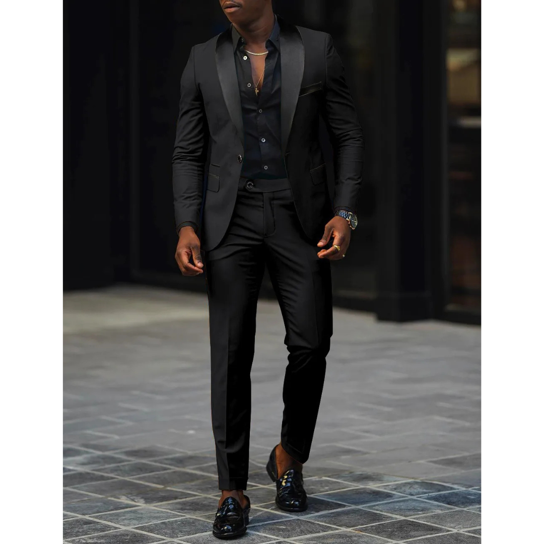 Men's Suit – Slim Fit – Satin Shawl Collar – Two-Piece Formal Set