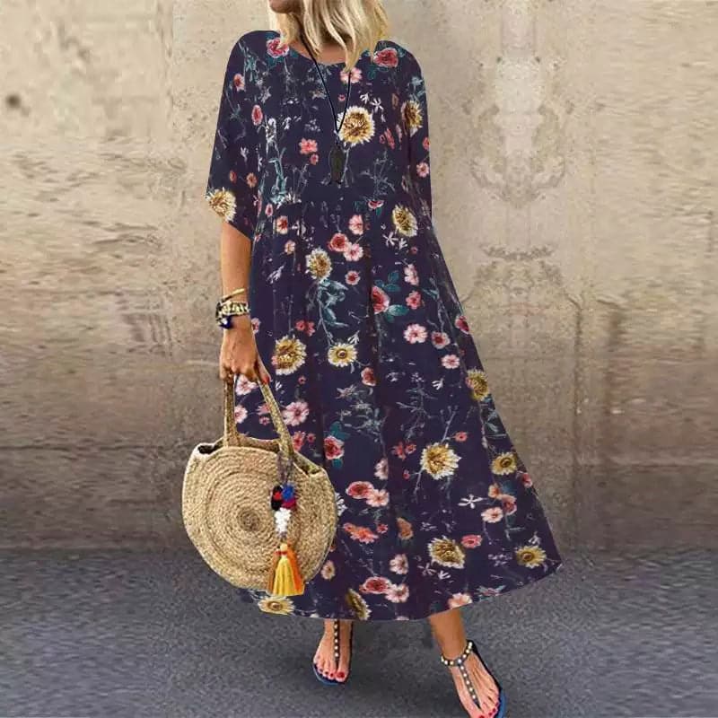 Josiane - Elegant floral maxi dress