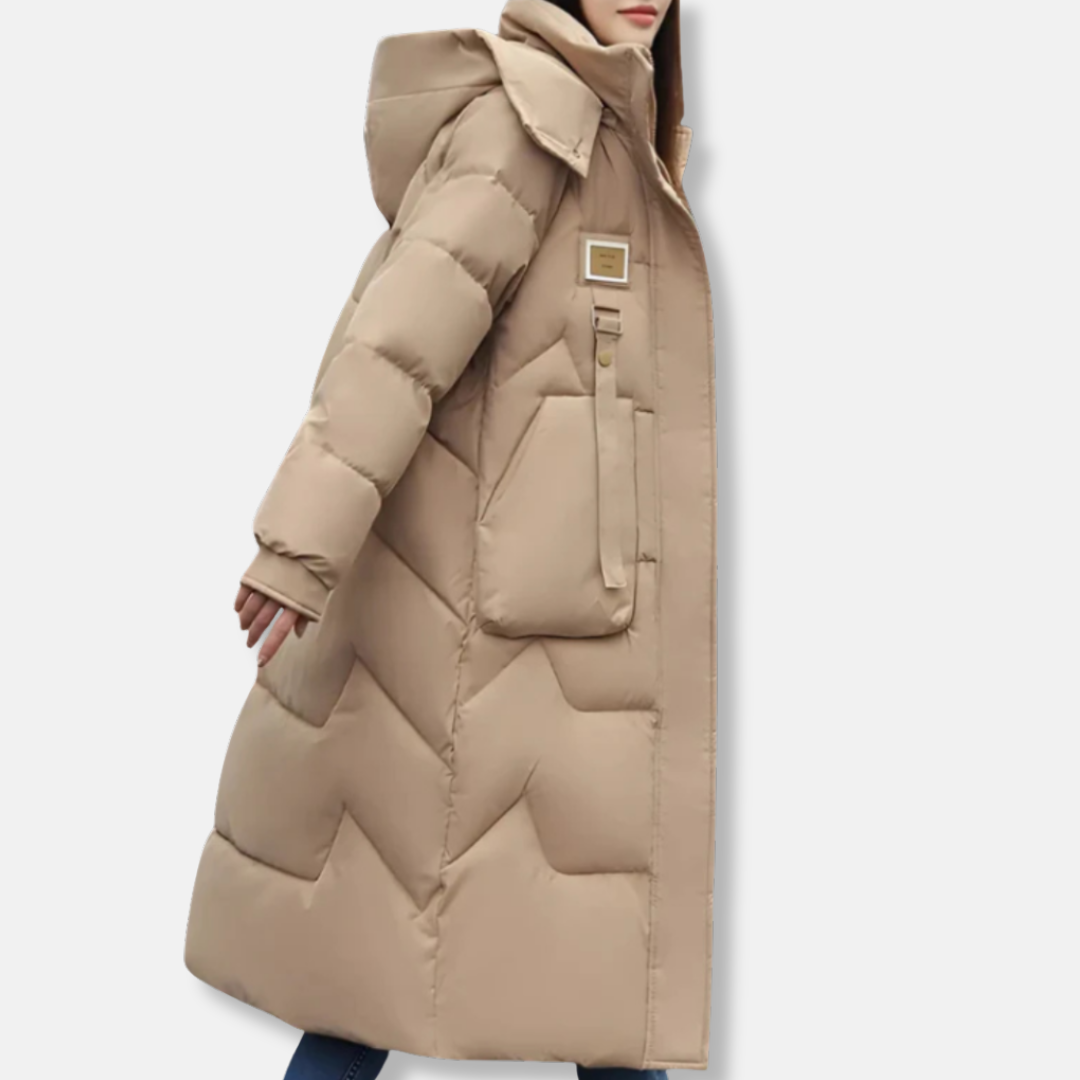 Rose Oversized Long Puffer Coat | Quilted Long Puffer Coat