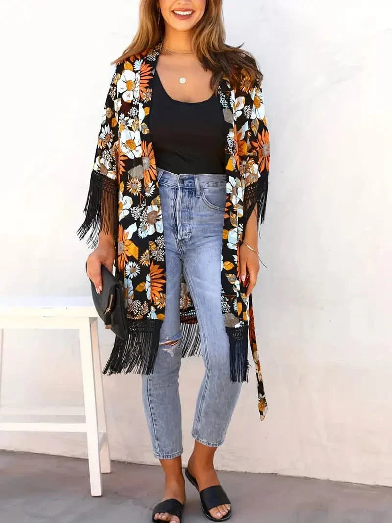 Hannah - Moderne boho-strikkejakke