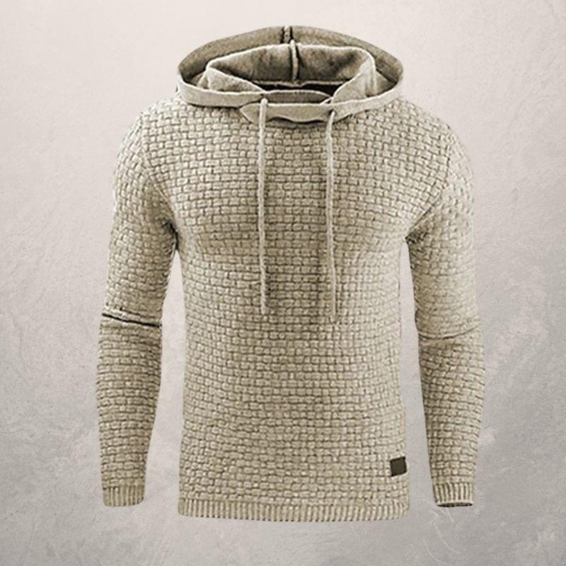 Matteo Slim Fit Hooded Sweater | Basketweave Knit Hooded Sweater