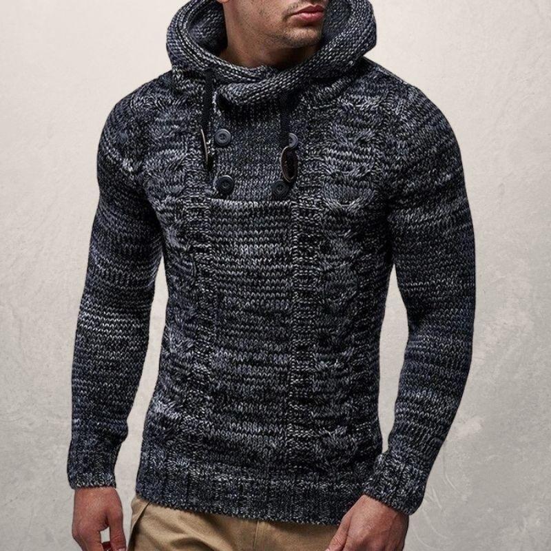 Adam Wool Cable Knit Hooded Sweater | Slim Fit Sweater