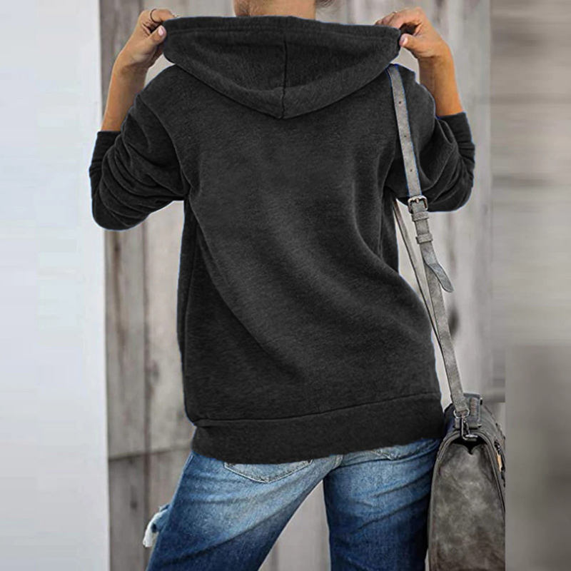 Women's Hoodie - Soft Cotton Blend - Zipper - Relaxed Fit - Kangaroo Pocket