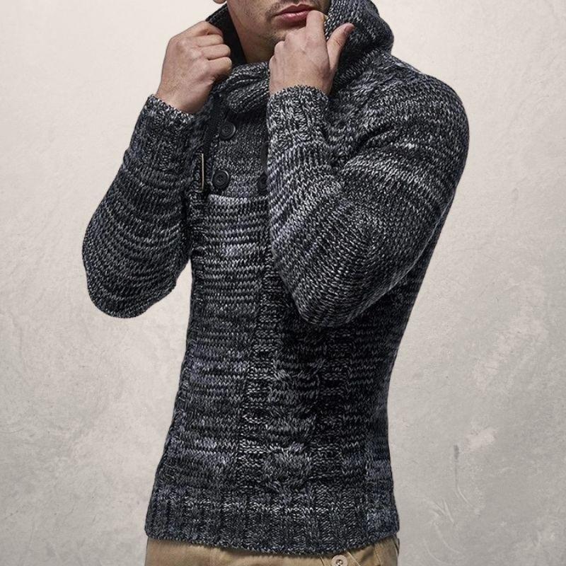Adam Wool Cable Knit Hooded Sweater | Slim Fit Sweater