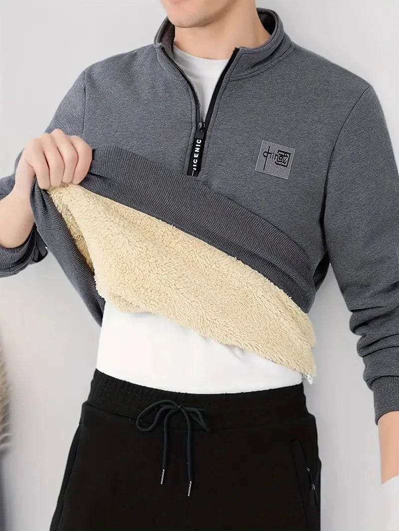 Men's Sweater - High Collar - Zipper - Regular Fit - Comfortable Casual Style