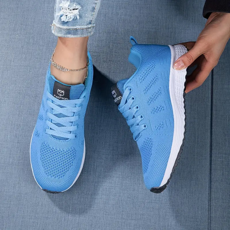 Women's Sneakers – Athletic Fit – Breathable Mesh – Padded Comfort – Lacing