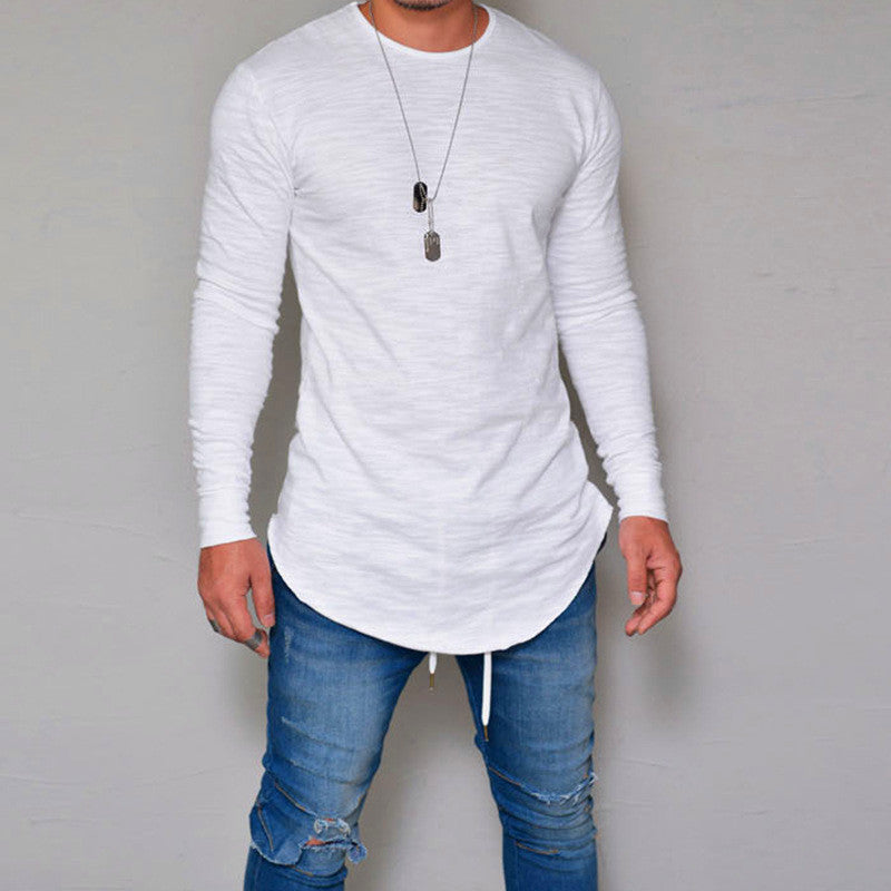 Men's Long Sleeve T-Shirt – Slim Fit – Crew Neck – Soft Breathable Cotton Blend