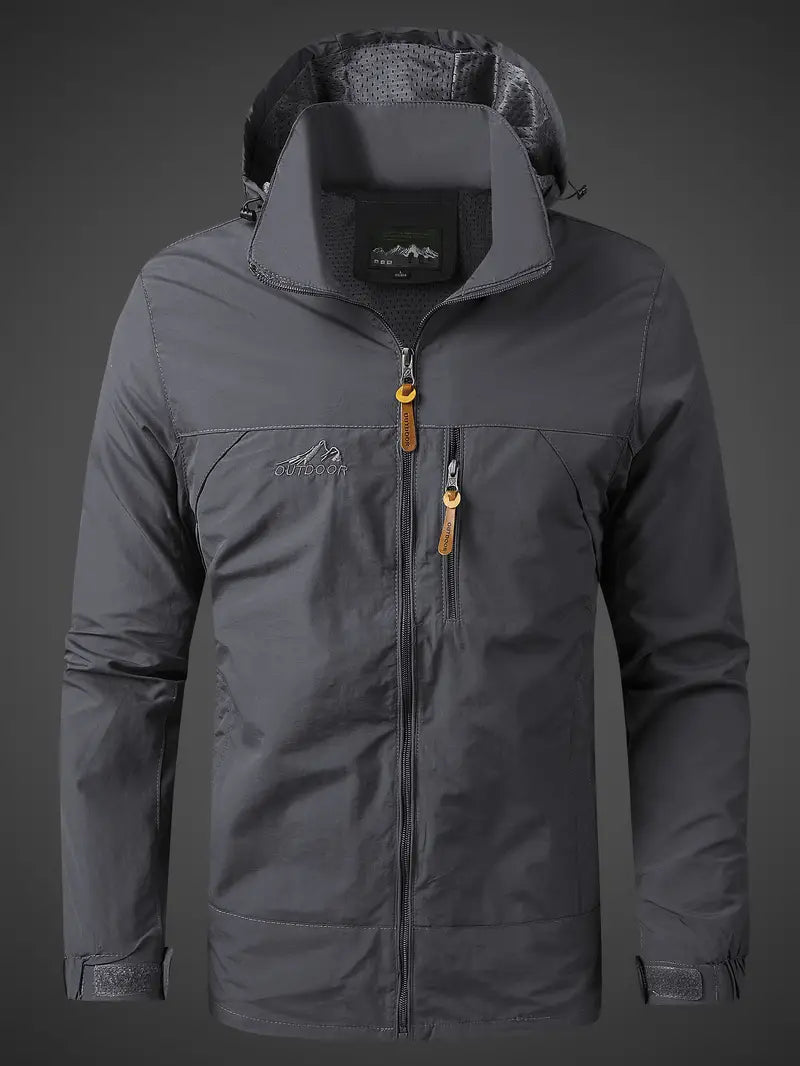 Men's Jacket for Outdoor Use – Structured Fit – Waterproof – Adjustable Hood – Breathable
