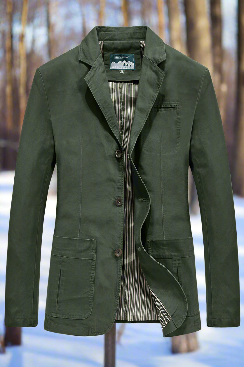 Men's Blazer - Single-Breasted Lightweight Design - Relaxed Fit - Notch Lapel
