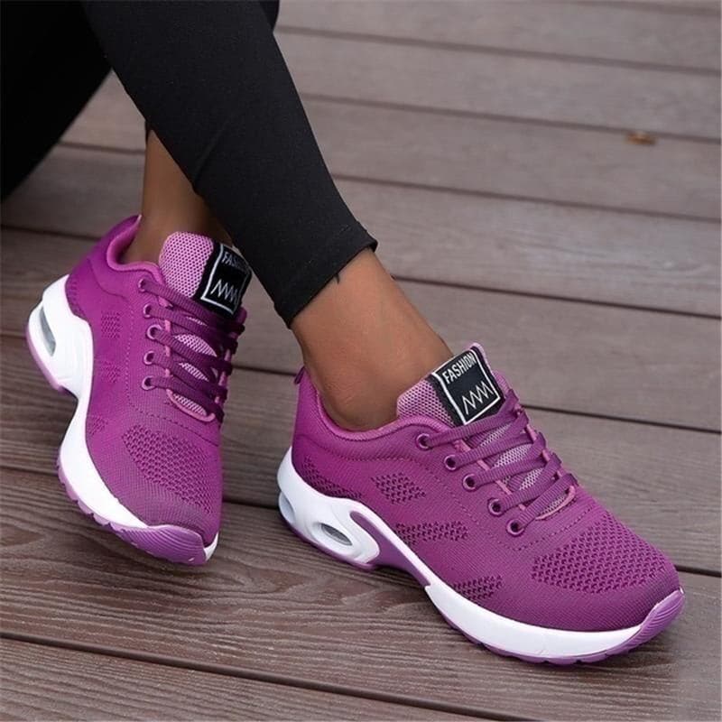 Women's Sneakers - Lightweight - Breathable Mesh - Shock-Absorbing Air Cushion Sole