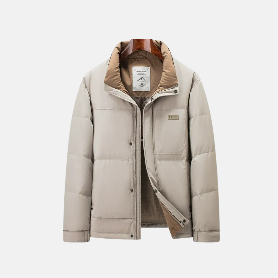 Men’s Jacket - Regular Fit - Hip Length - Stand Collar - Full Zip Closure