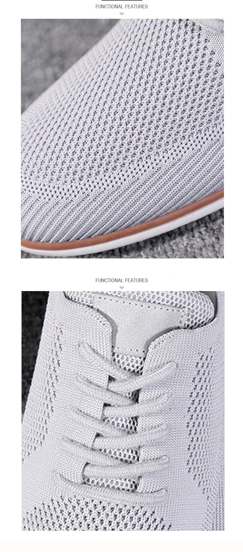 Herresko Sneakers – Pustende Strikket Overdel – Komfortabel Gummisåle – Snøring