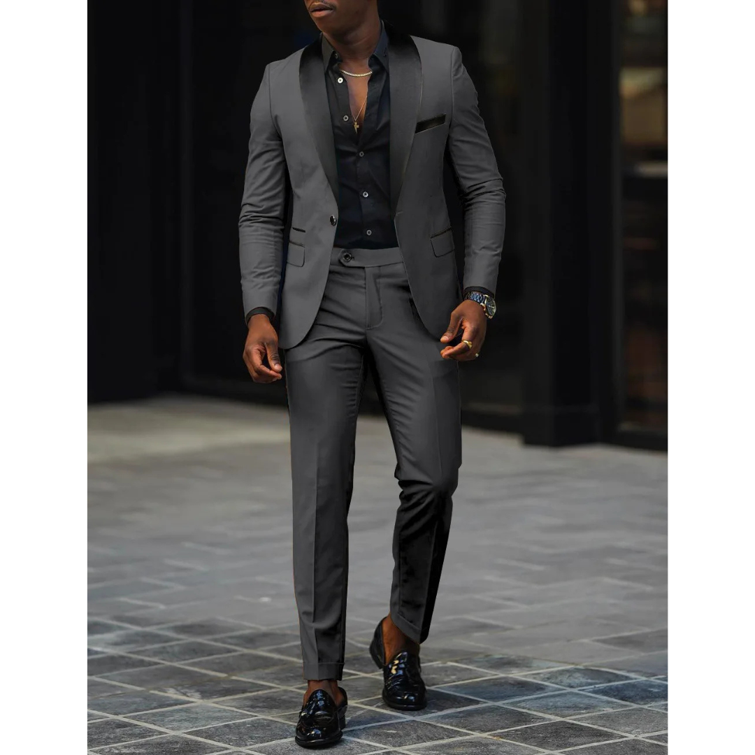 Men's Suit – Slim Fit – Satin Shawl Collar – Two-Piece Formal Set