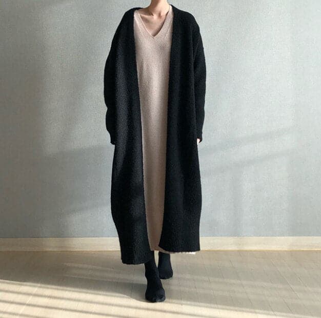 Women's Long Cardigan - Oversized Fit - Open Front - Soft and Comfortable