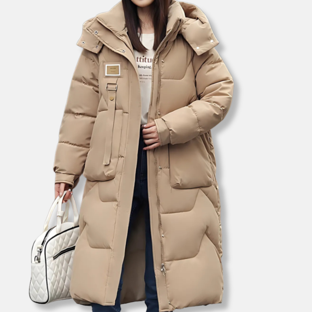 Rose Oversized Long Puffer Coat | Quilted Long Puffer Coat