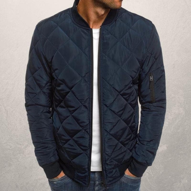 Oscar Bomber Jacket | Diamond-Quilted Utility Bomber Jacket