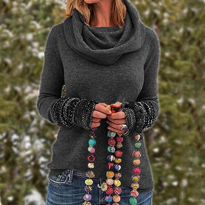 Emily Wool Cowl Neck Pullover Sweater | Relaxed Fit Sweater