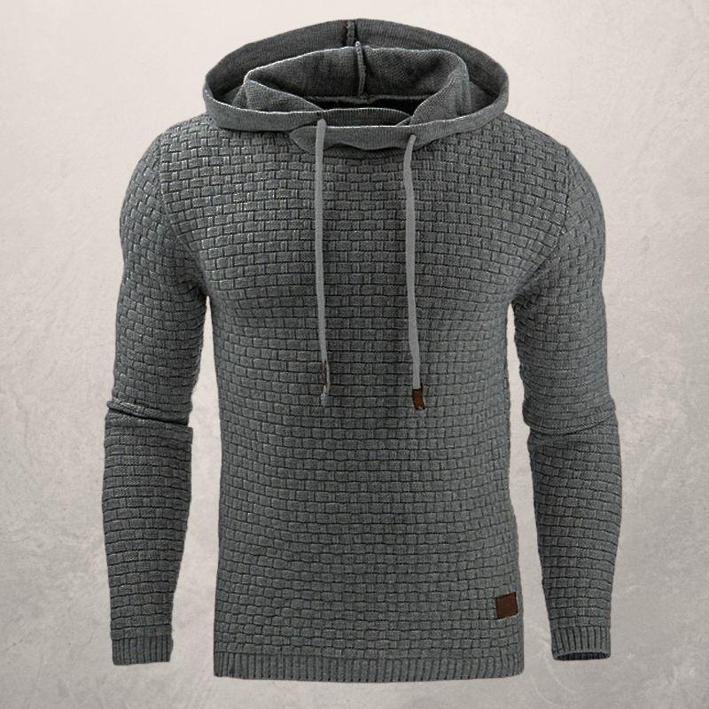 Matteo Slim Fit Hooded Sweater | Basketweave Knit Hooded Sweater