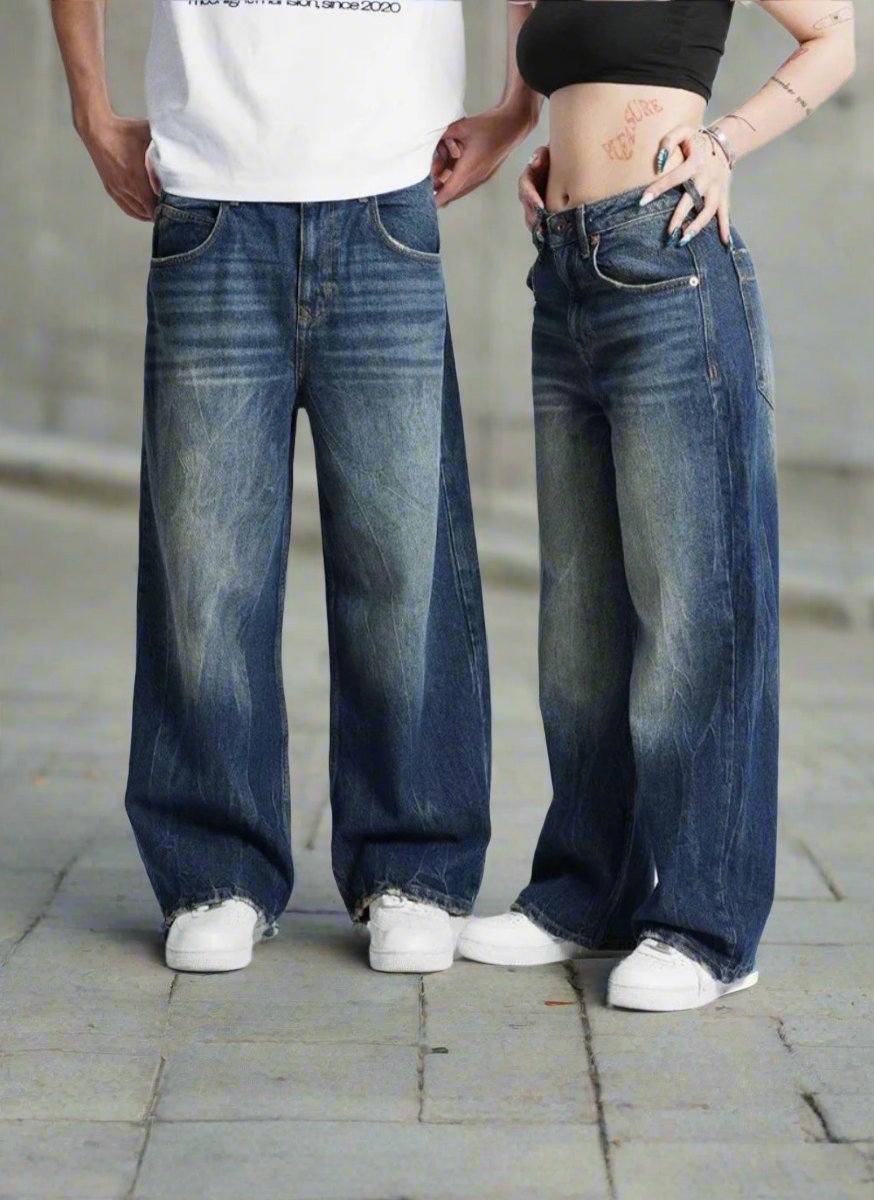 Unisex Wide Jeans – Baggy Fit – High Waist – Comfortable and Casual Denim