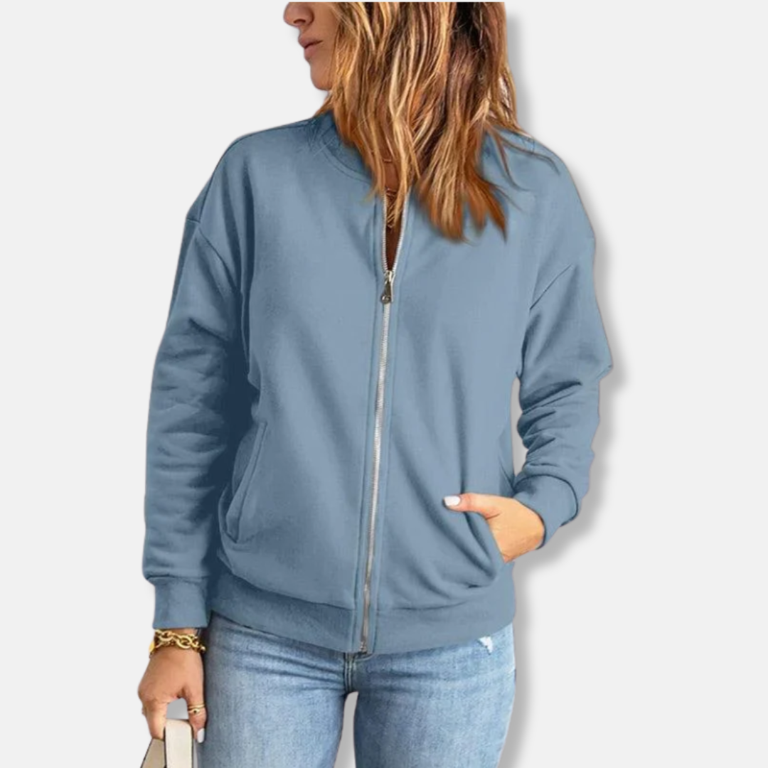 Women's Jacket – Lightweight – Relaxed Fit – Zipper – Ribbed Edge