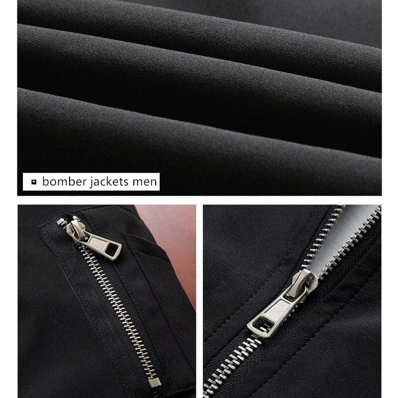 Men's Bomber Jacket - Comfortable Fit - Zipper Closure - Elastic Cuffs