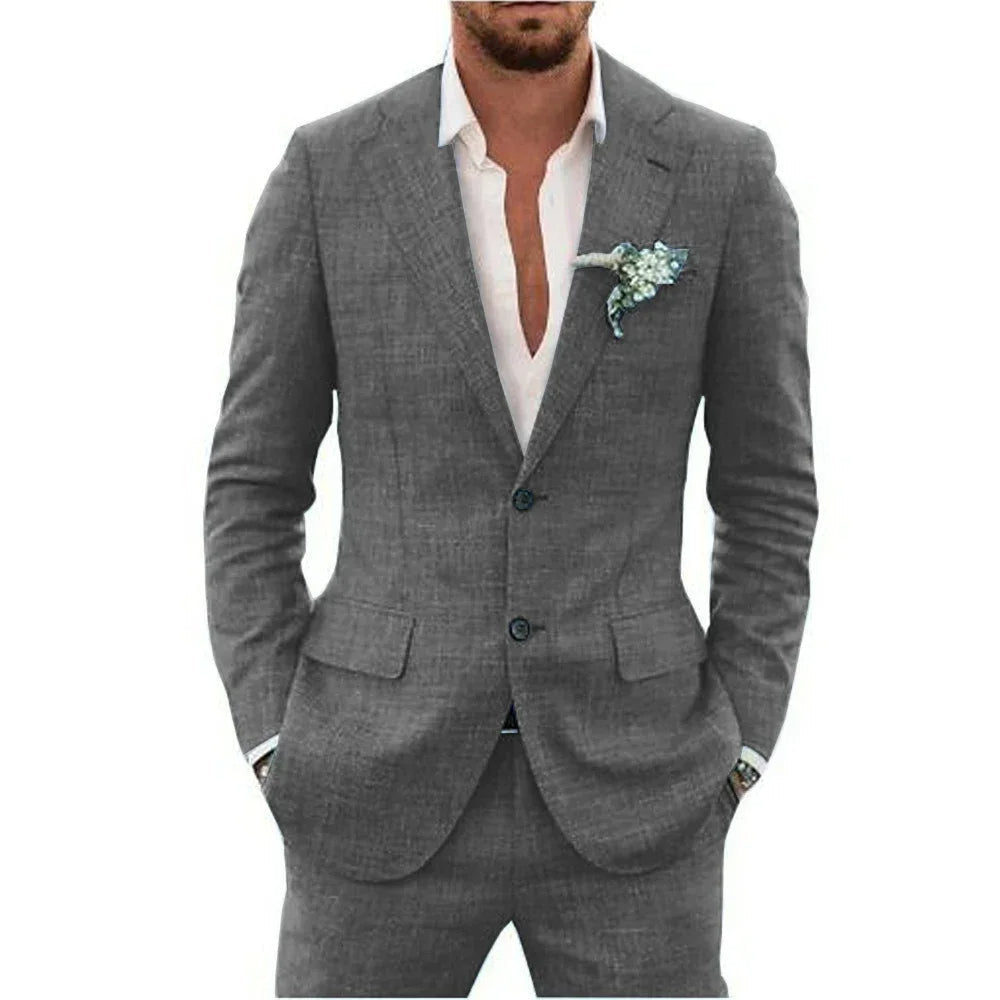 Men's Blazer – Slim Fit – Two-Button Closure – Breathable Blend Fabric