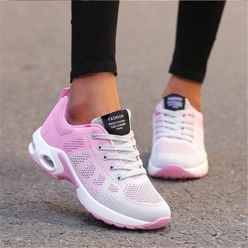 Women's Sneakers - Lightweight - Breathable Mesh - Shock-Absorbing Air Cushion Sole